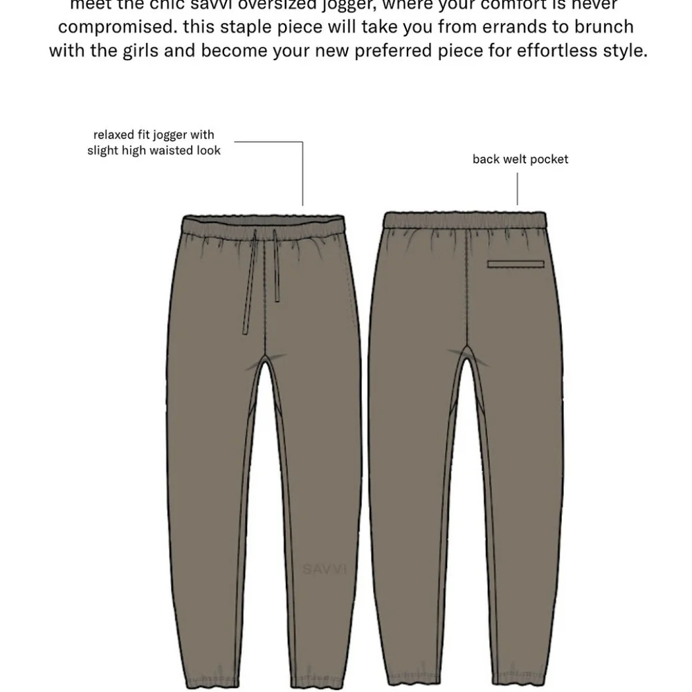 Savvi Truffle Oversized Joggers Womens Medium Fleece Sweatpants Relaxed Lounge - Picture 10 of 11
